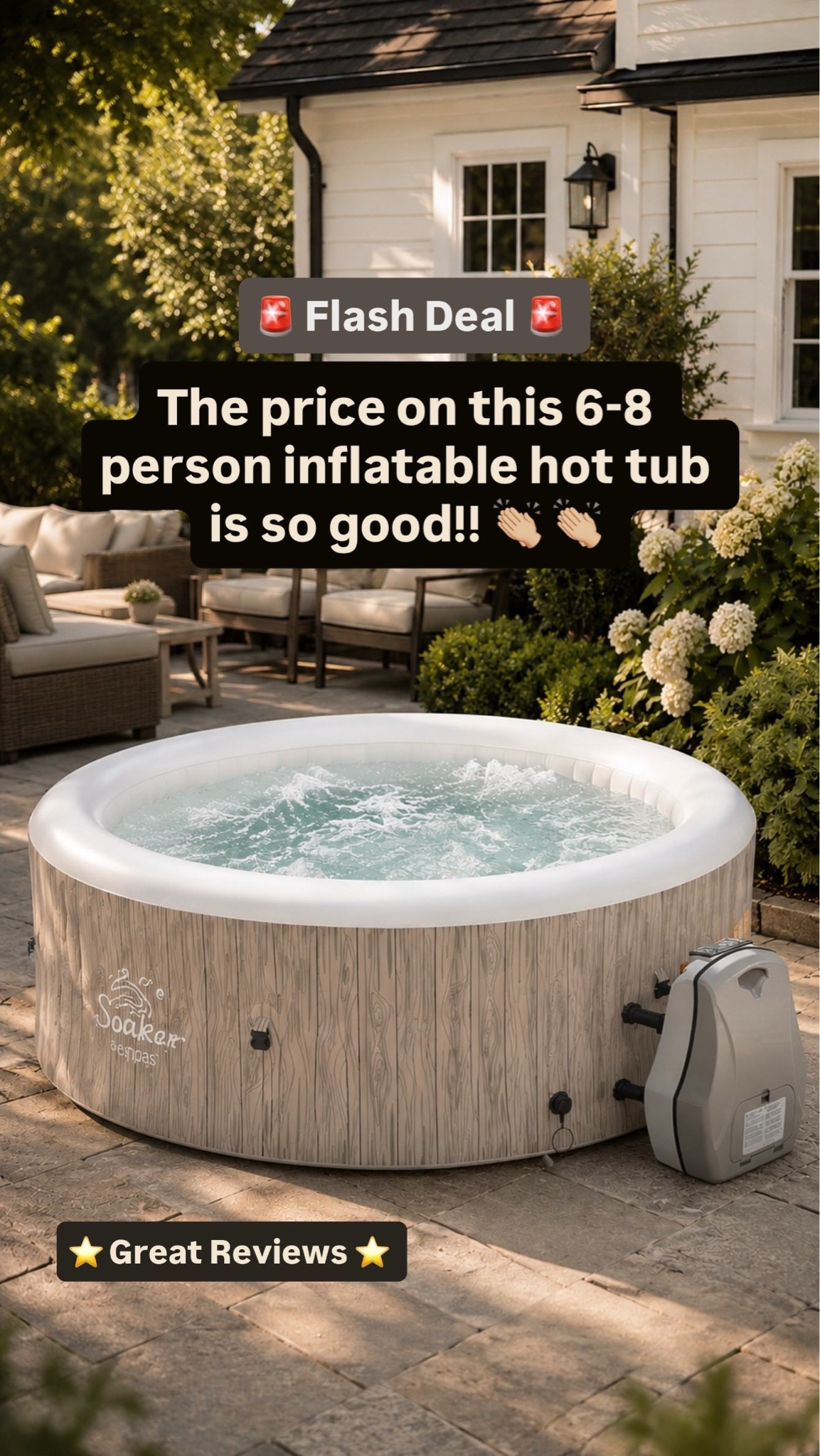 Inflatable hot tub | Walmart finds | flash deal 

Such a fun idea for:
• backyard entertaining
• cozy summer nights
• patio upgrades on a budget
• staycation vibes at home ✨

If you’ve been wanting a hot tub without the price of a permanent install, this is such a good affordable alternative 🙌🏻 Linking the hot tub plus my outdoor patio finds in LTK!

#LTKHome #BackyardInspo #OutdoorLiving #PatioIdeas #InflatableHotTub #AmazonHomeFinds #OutdoorDecor #StaycationVibes #NeutralOutdoorStyle

#LTKSeasonal #LTKHome #LTKSaleAlert