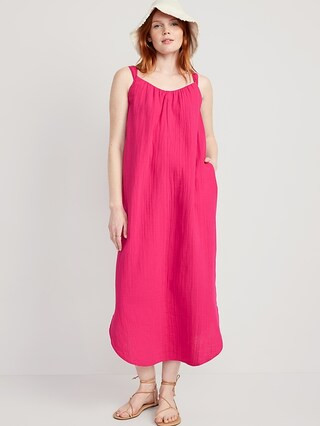 Sleeveless Shirred Maxi Dress for Women | Old Navy (US)