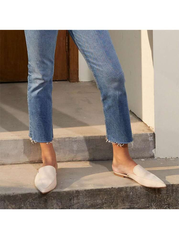 Women Backless Slip On Slides Loafer Shoes Spring Summer Flats Comfortable Beach Slippers Wedding... | SHEIN
