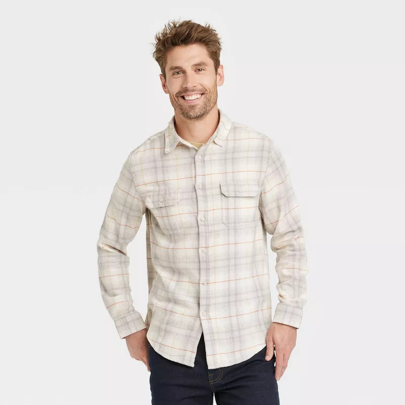 Men's Midweight Flannel Long Sleeve Button-Down Shirt - Goodfellow & Co™ | Target