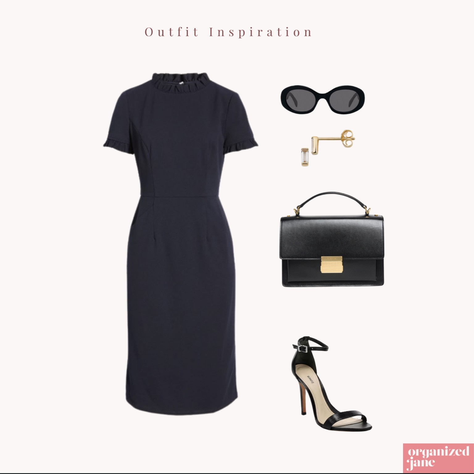 Achieve timeless elegance with this classic black dress and stylish accessories. Perfect for important meetings or events, this outfit exudes confidence and professionalism. Complete the look with statement earrings, a sleek handbag, and chic heels. 📅🕶️

#LTKSeasonal