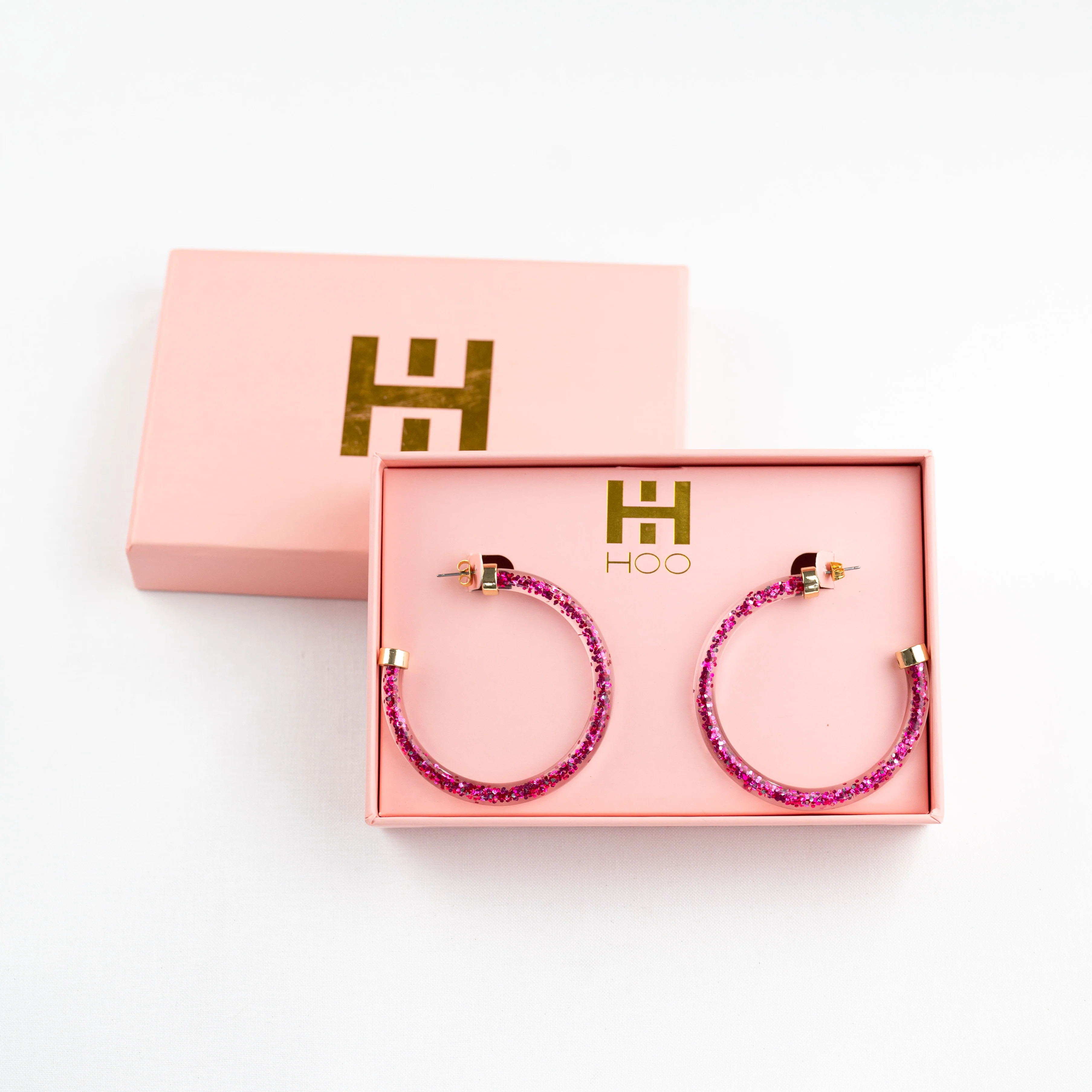 Hoops - Dark Pink Glitter | Hoo Hoops