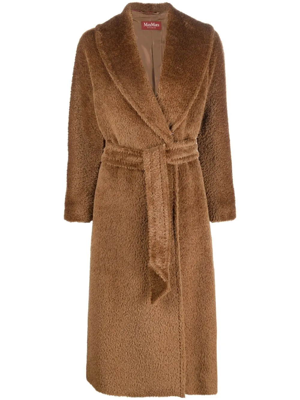 faux-fur brushed wrap coat | Farfetch Global