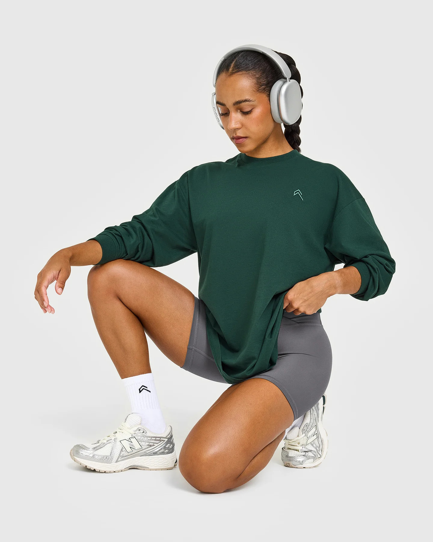 Classic Oversized Lightweight Long Sleeve Top 
 Racing Green | Oner Active (UK / US)