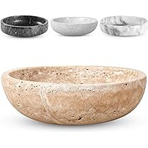 Travertine Decorative Bowl - 7.8” Diameter & 2” Height - Key Bowl for Entryway Table - Traver... | Amazon (US)