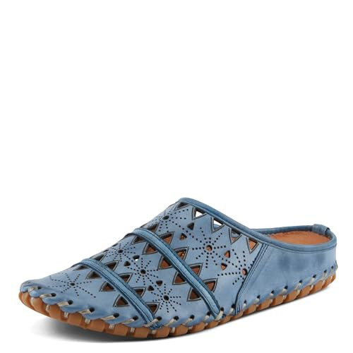Spring Step Fusalide Slip-On Shoes for Womens - Comfortable Slip-On Shoes with Rubber Outsole - Casual Leather Clogs for Women - Blue EU 41 / US 9.5-10 | Amazon (US)