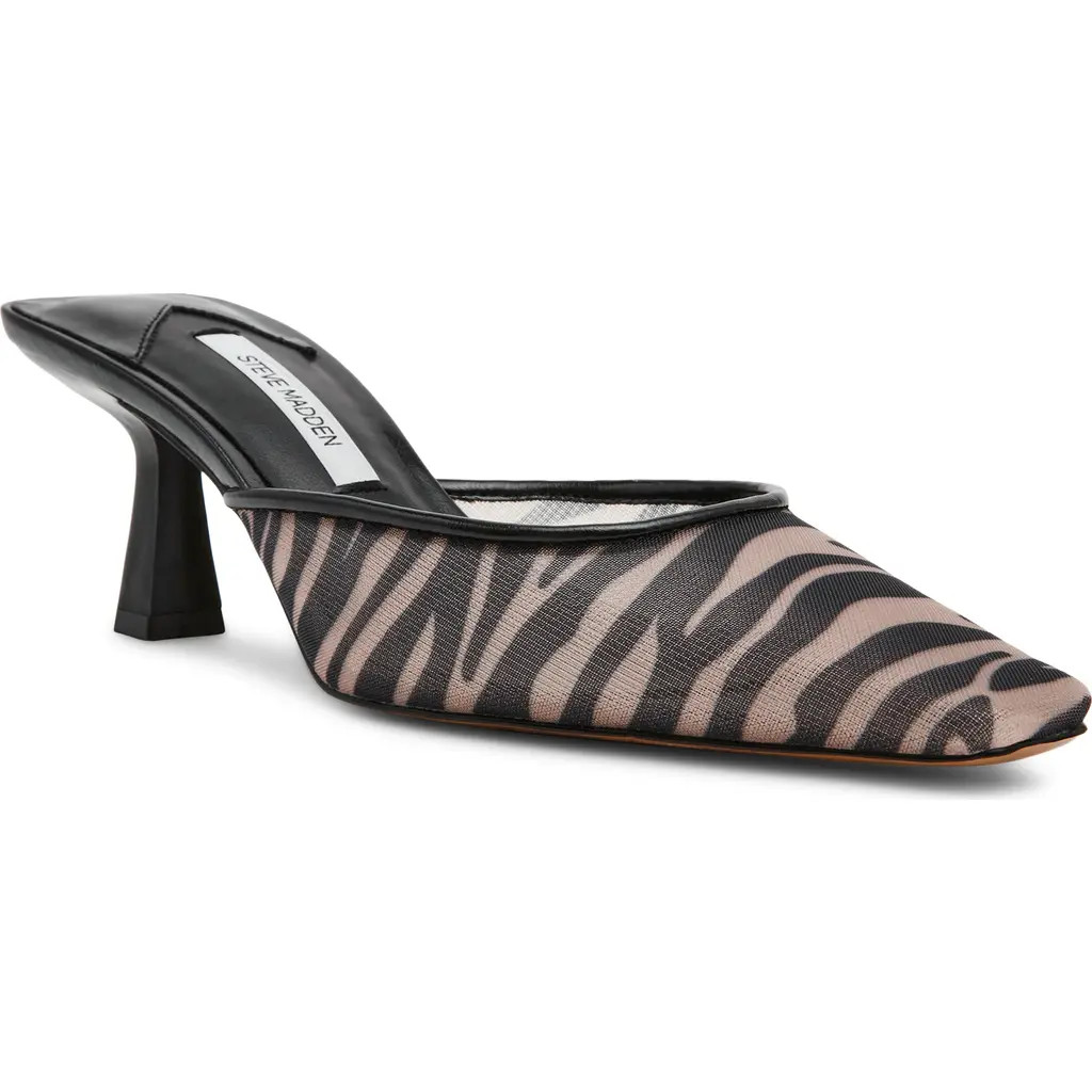 Steve Madden Alyse Mule in Zebra Fine Mesh at Nordstrom, Size 5.5 | Nordstrom
