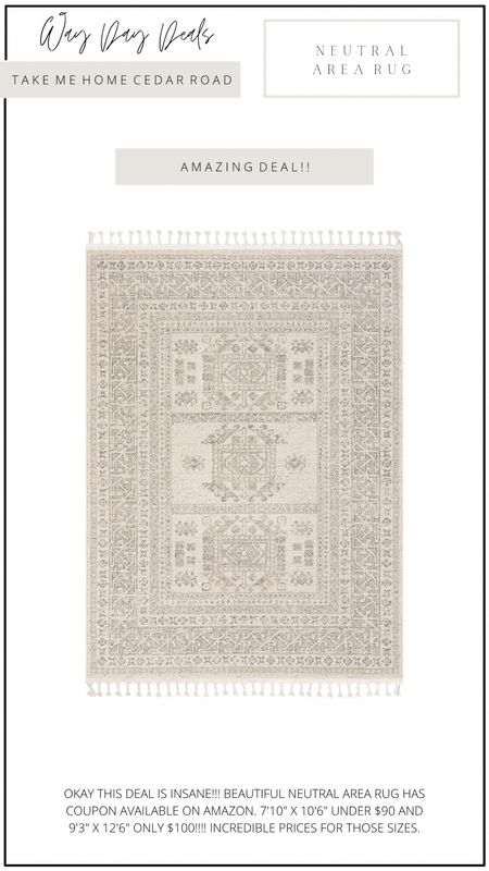 One of the best deals I’ve seen all year!!! Best selling, great reviews neutral area rug has coupon available on Amazon - incredible prices on larger size area rugs! 

Area rug, neutral area rug, runner rug, living room, bedroom, Amazon home, Amazon finds 

#LTKhome #LTKfindsunder100 #LTKsalealert