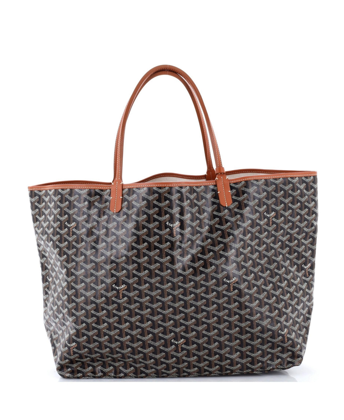 Pre-Owned Goyard Gm Saint Louis Tote Claire Voie Coated Canvas - Brown | Macy's