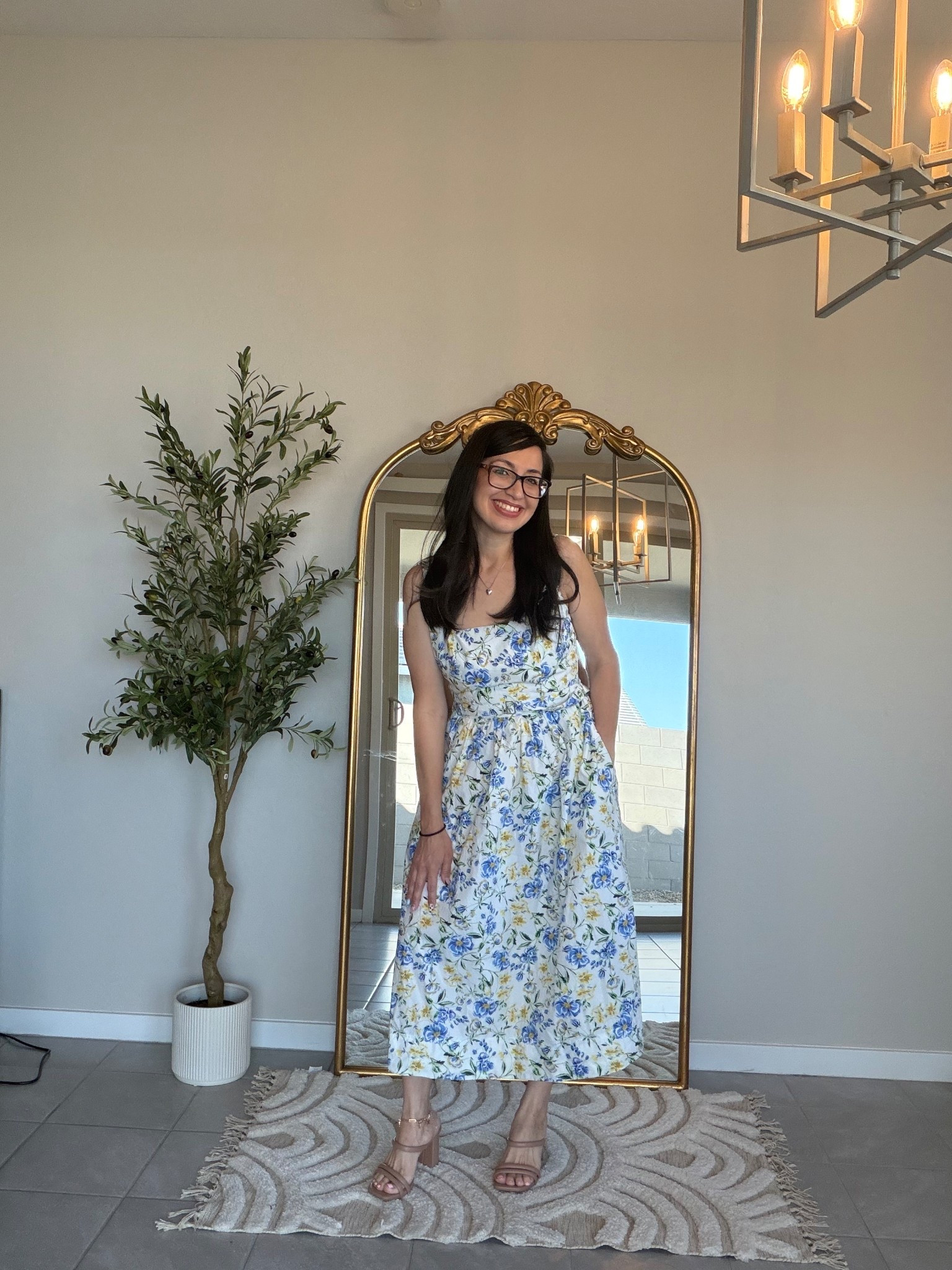 This Walmart spring midi dress is giving effortless cute 🩵🌼 Flowy, comfy, flattering, and the floral print is perfect for brunch, church, or family pics. 

#LTKSpringSale #LTKootd #LTKmomlife