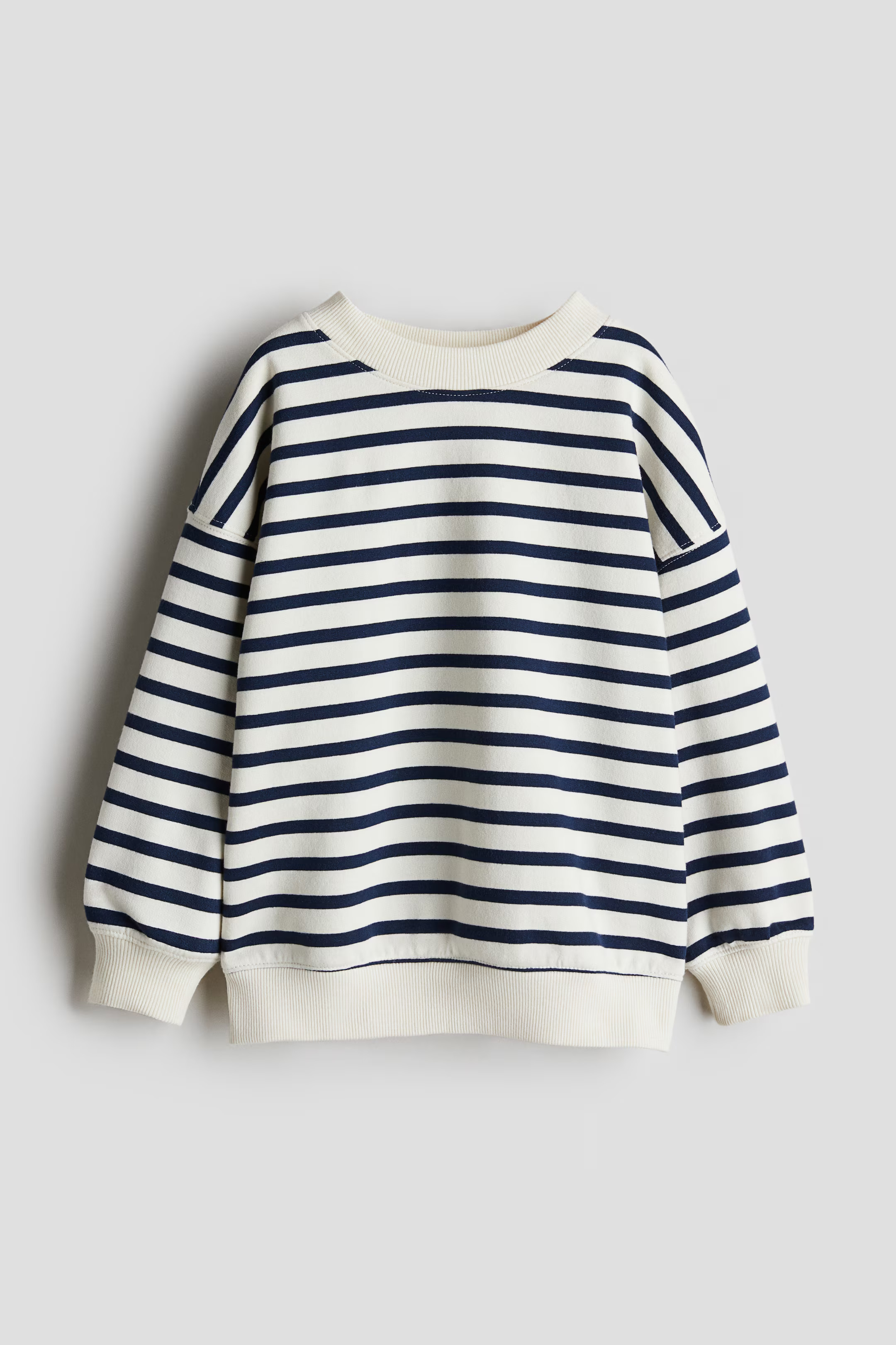 Oversized Crew-neck Sweatshirt - Cream/striped - Kids | H&M CA | H&M (US + CA)