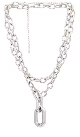 Large Chain Layered Necklace in Silver | Revolve Clothing (Global)
