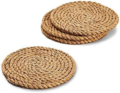 Two's Company 53041 Full Circle Jute Rope Coasters, Set of 4, 4.25-inch Diameter | Amazon (US)
