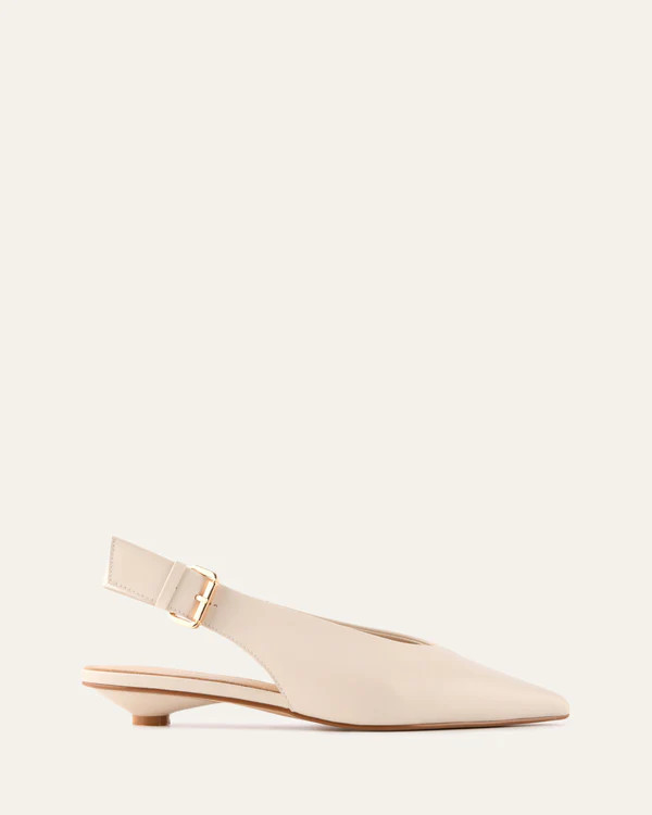 ALBIE DRESS FLATS OFF WHITE LEATHER | Jo Mercer (AU)