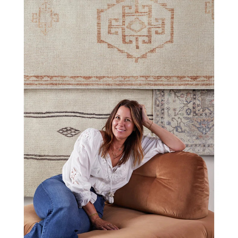 Becki Owens x Livabliss Davina Oriental Feather Gray/Taupe Area Rug | Wayfair North America