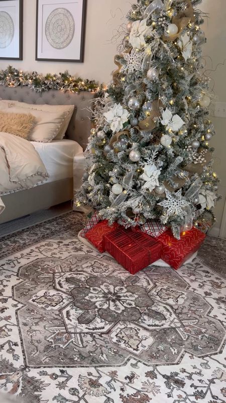 Affordable washable rug, I got the 8x10 taupe color and it goes perfectly with my bedroom. #bedroom #rug #neutralbedroom #bedroomrug 

#LTKSeasonal #LTKhome #LTKHoliday