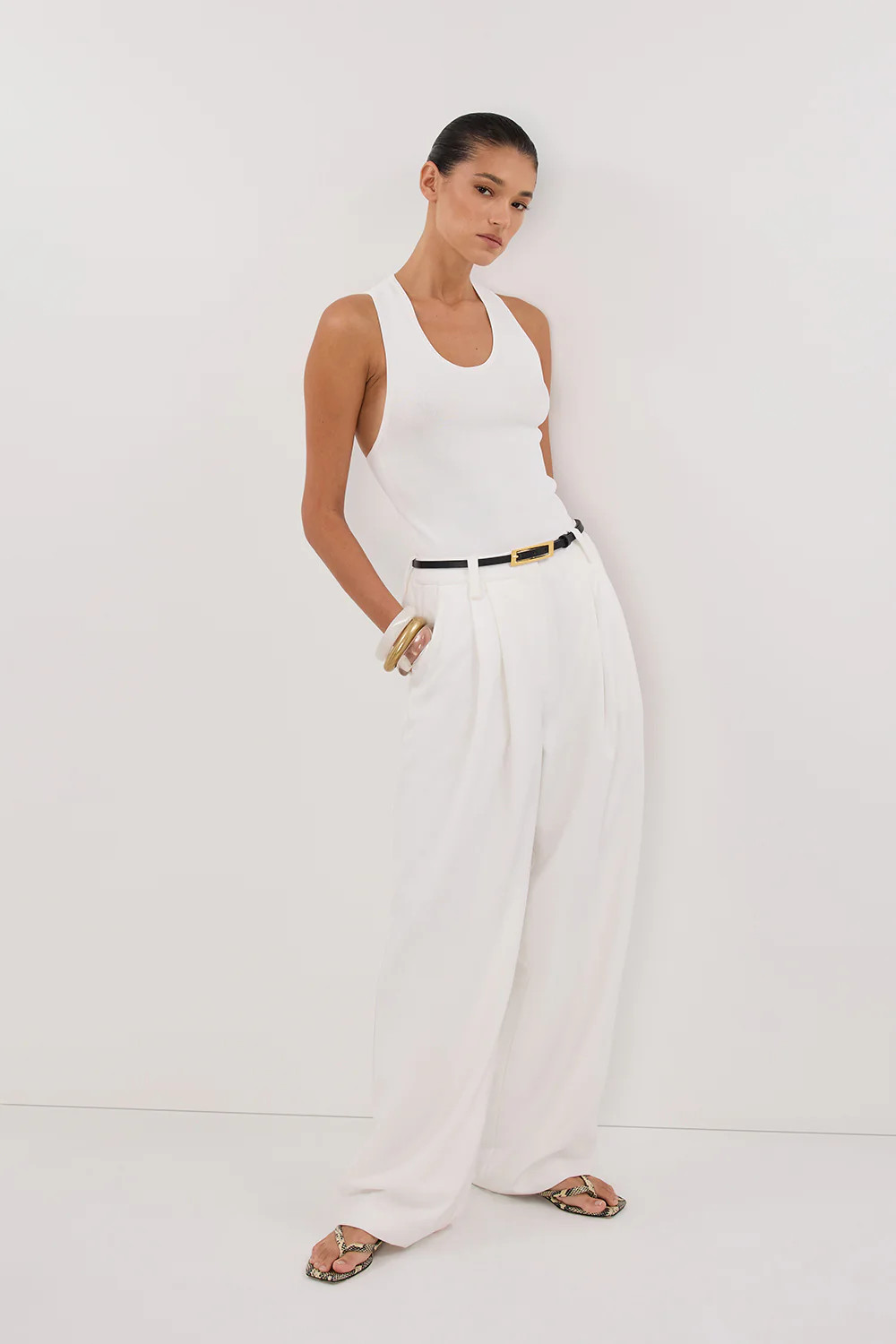 EDEN WHITE TAILORED PANT | DISSH