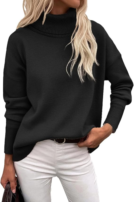 Zeagoo Women's Turtleneck Sweater 2026 Fall Winter Chunky Knitted Pullover High Low Hem Trendy Ba... | Amazon (US)