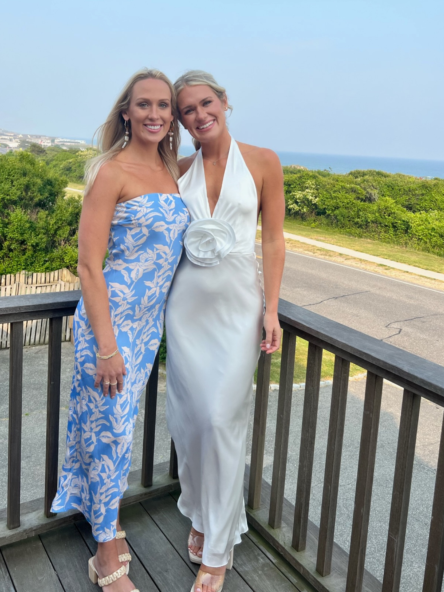 Bridal dress, white maxi dress, the bar dress, bridal gown, bridal shower, blue floral dress, summer dress, Europe dress, resort wear dress