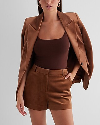 Editor High Waisted Velvet Corduroy Shorts | Express