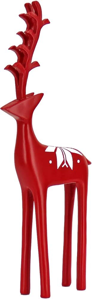 National Tree Company HGTV Home Collection Swiss Chic Deer Decor, Red, 12in | Amazon (US)
