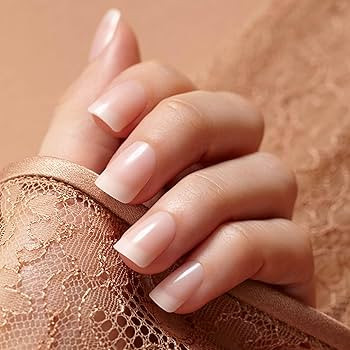 KISS Salon Acrylic Press On Nails, Nail glue included, 'Breathtaking', French, Real Short Size, S... | Amazon (US)