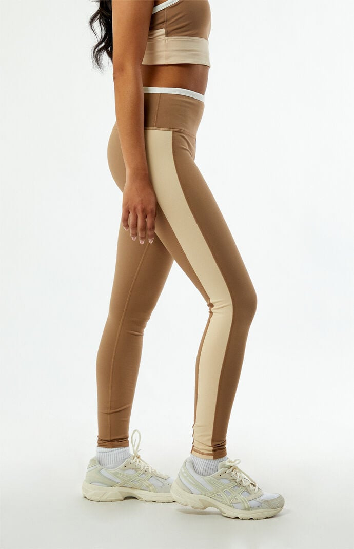 FABLETICS Women's Active Brown Define PowerHold High Waisted Leggings - Size Small | PacSun