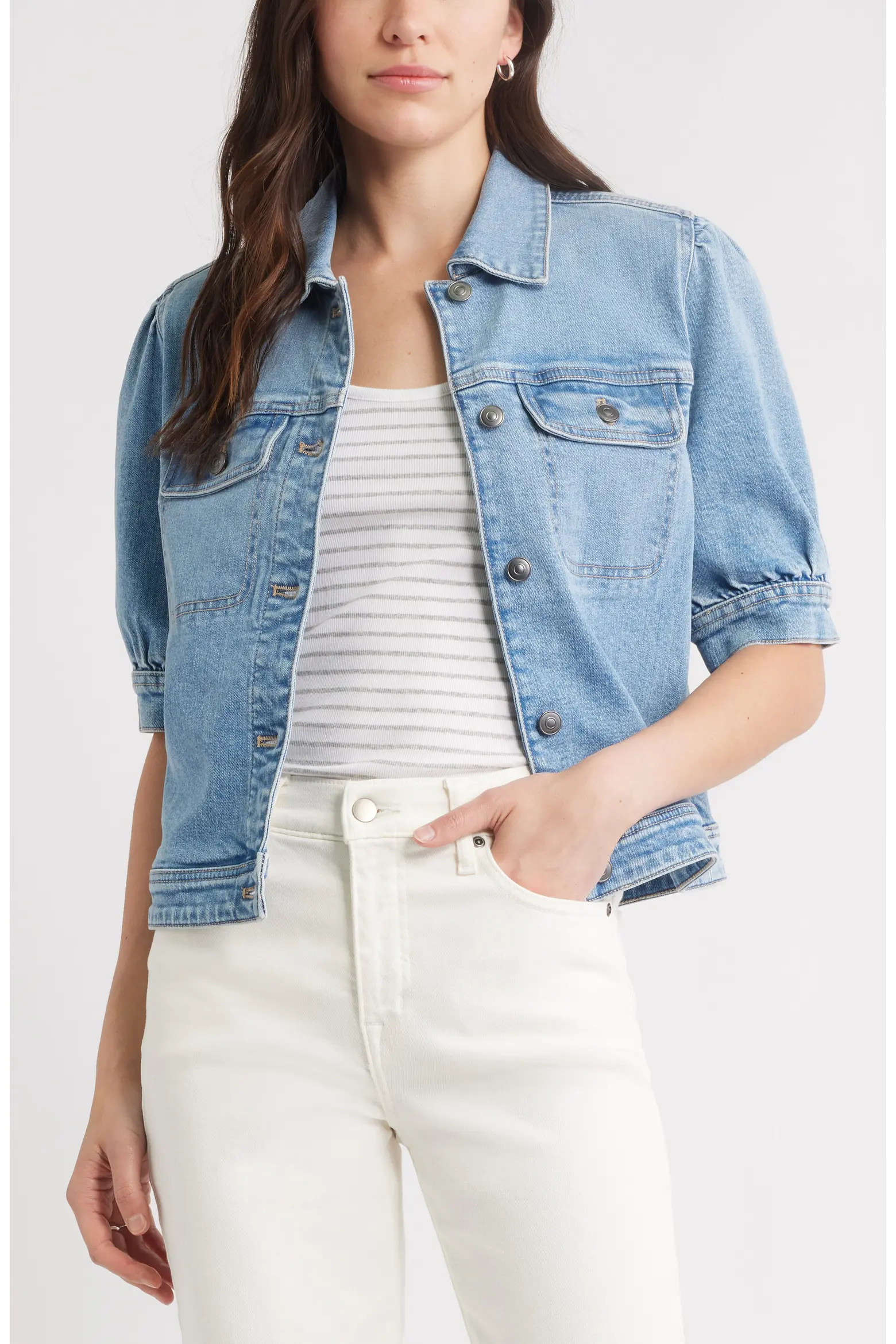 Elbow Sleeve Denim Jacket (Women) | Nordstrom | Nordstrom