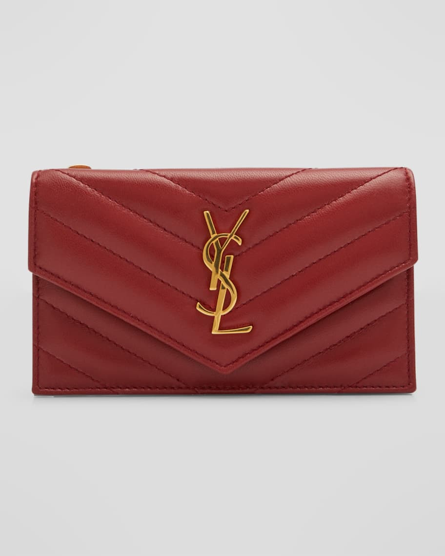 Cassandre YSL Quilted Leather Fragments Card Holder | Neiman Marcus