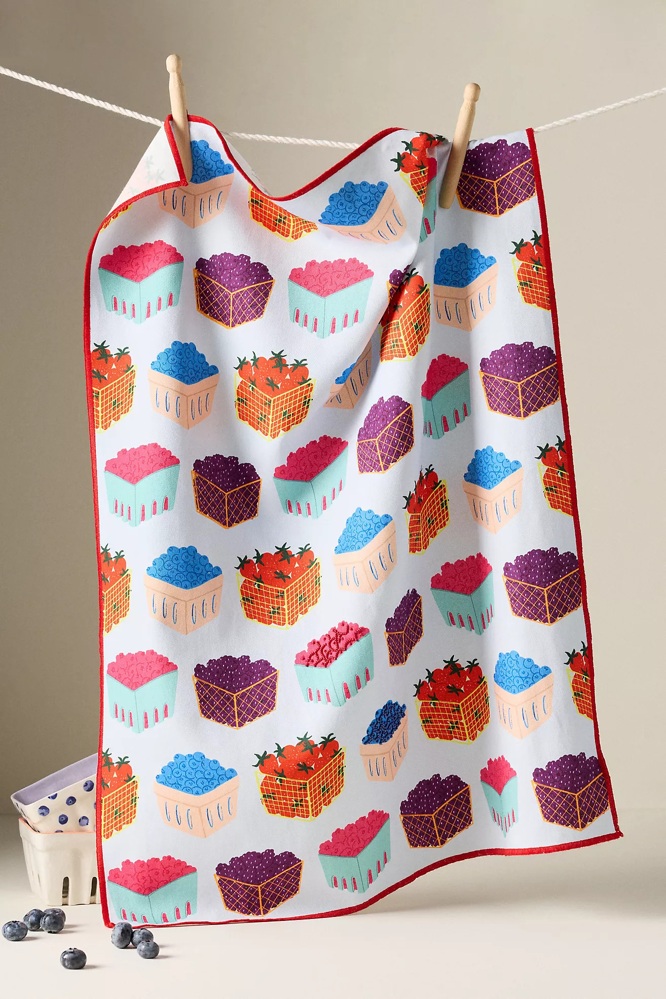 Jenny Koland Berry Basket Dish Towel | Anthropologie (US)