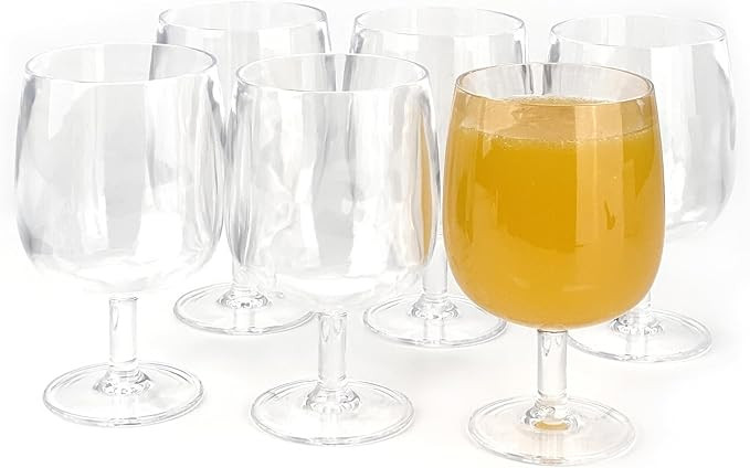Yalin Set of 6 Unbreakable 12 oz Acrylic Plastic Wine and Water Tumbler Stackable Goblets. (Clear... | Amazon (US)