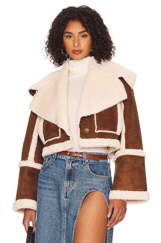 Lovers and Friends Dutton Cropped Jacket in Sepia Brown from Revolve.com | Revolve Clothing (Global)