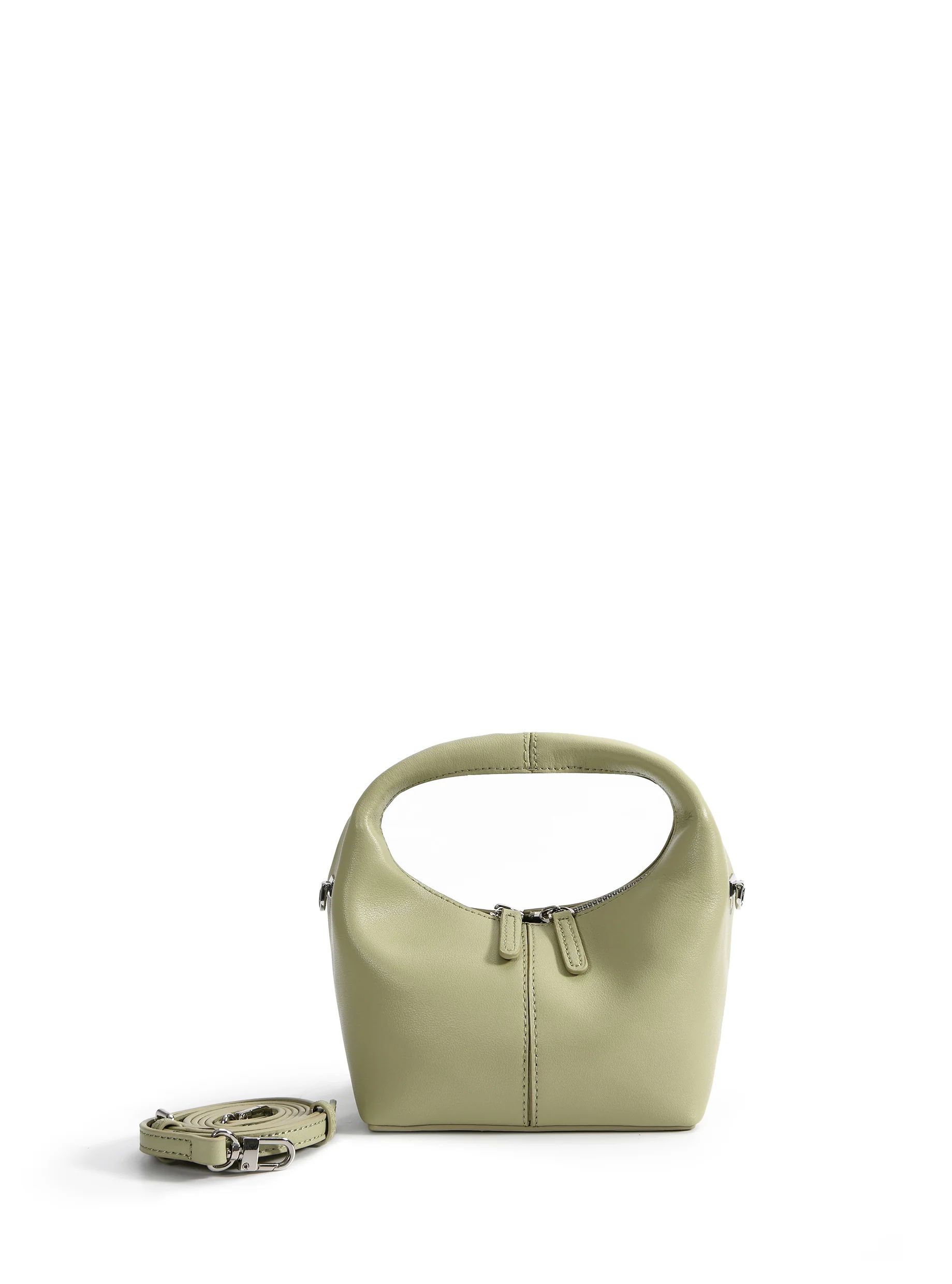 Rebecca Small Cutie Leather Bag, Matcha Green | Bob Ore Blue Collection