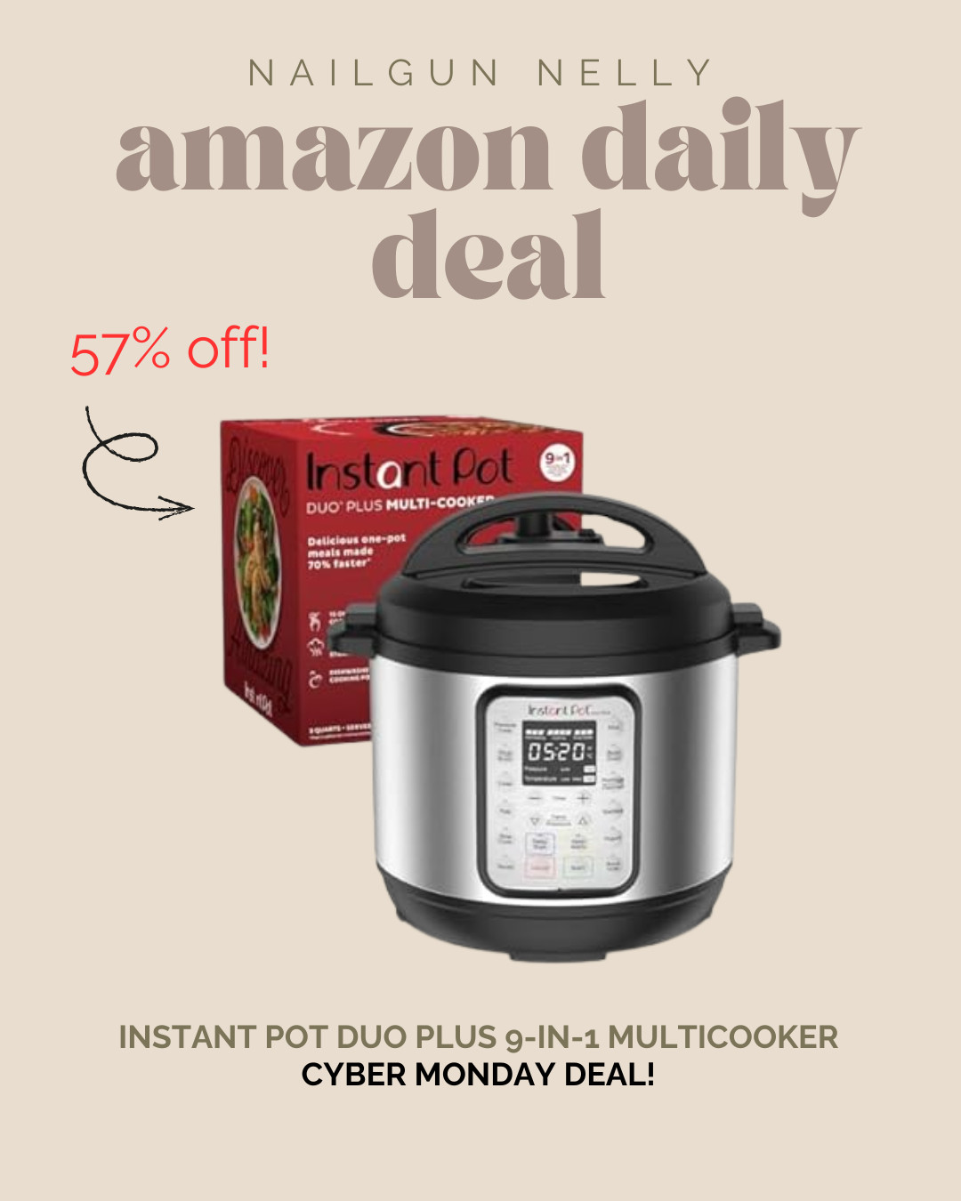 Amazon Daily Deal! 

Instant Pot Duo Plus 9-in-1 Multicooker 

 #LTKfoodie #LTKHome #LTKSaleAlert