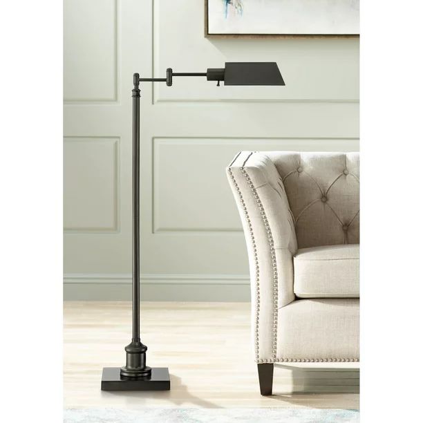 Regency Hill Modern Pharmacy Floor Lamp 54" Tall Dark Bronze Adjustable Metal Head for Living Roo... | Walmart (US)