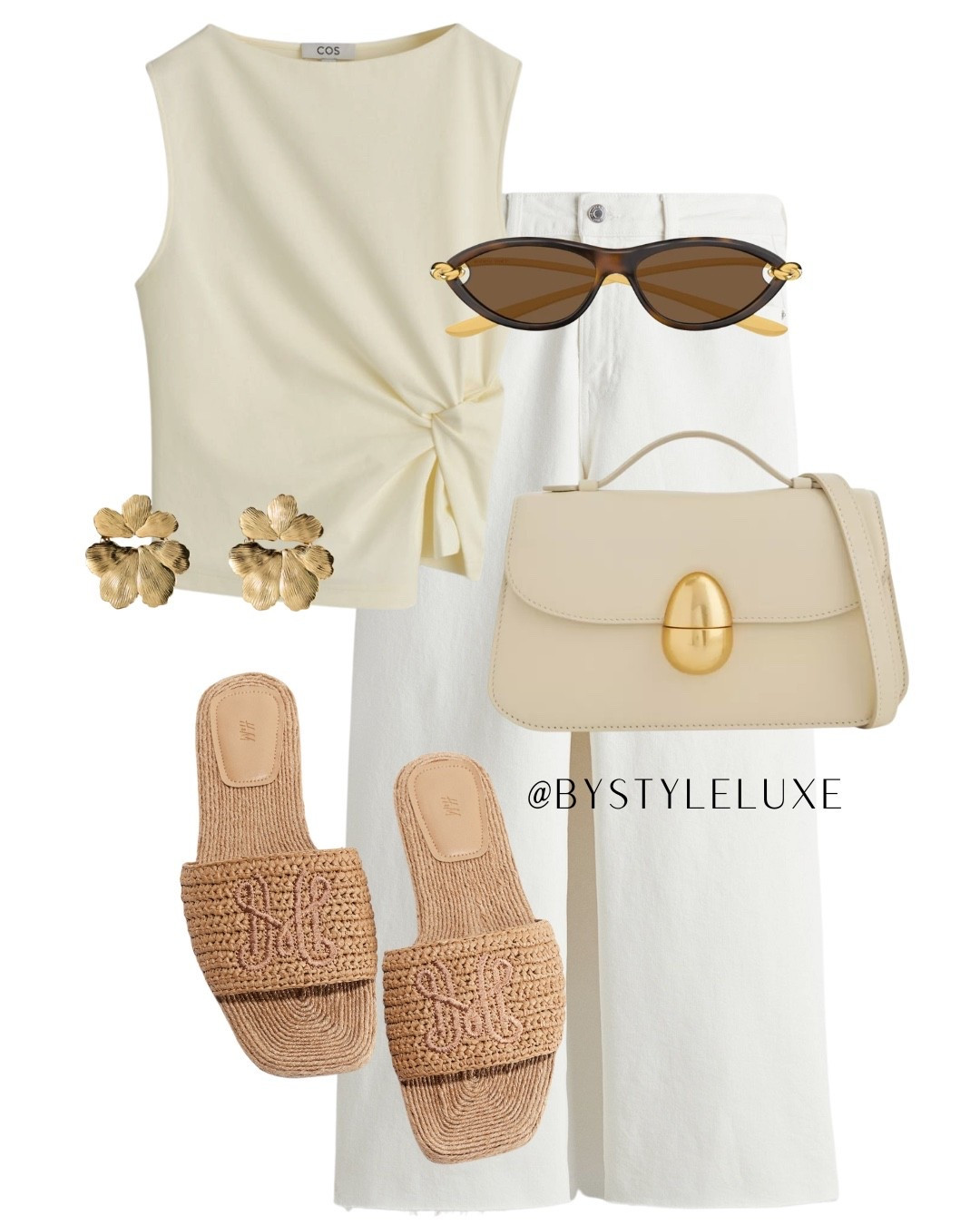 BEIGE - new beige raffia sandals styled with a buttermilk yellow top and white jeans for a gorgeous summer look 

#jeans #summeroutfit #holiday 

#LTKshoes #LTKbag #LTKsummer