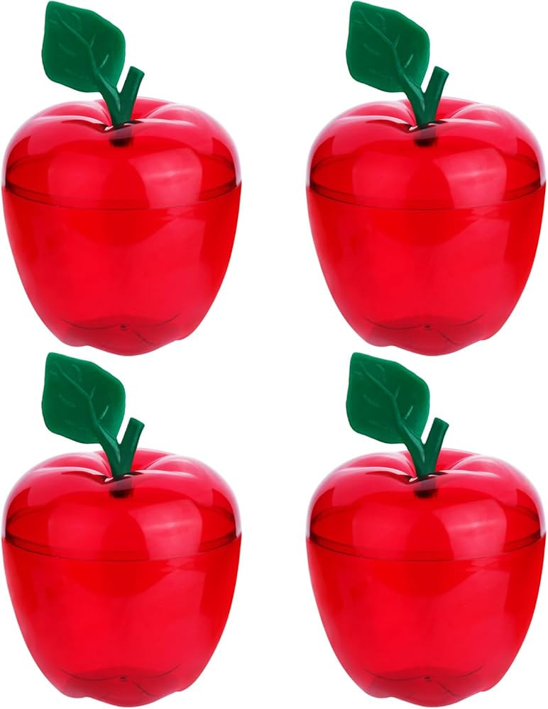 Large Red Apple Container,4 Pack Plastic Apple Boxes Filling Containers Jar,Classroom Wedding Val... | Amazon (US)