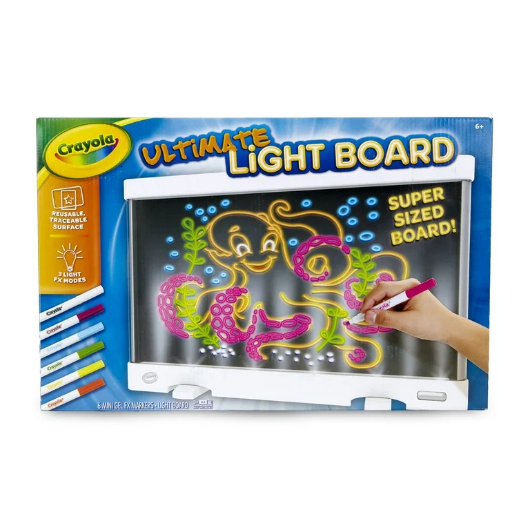 Crayola Ultimate Light Board Drawing Tablet Coloring Set, Light-Up Toys for Kids, Beginner Child | Walmart (US)