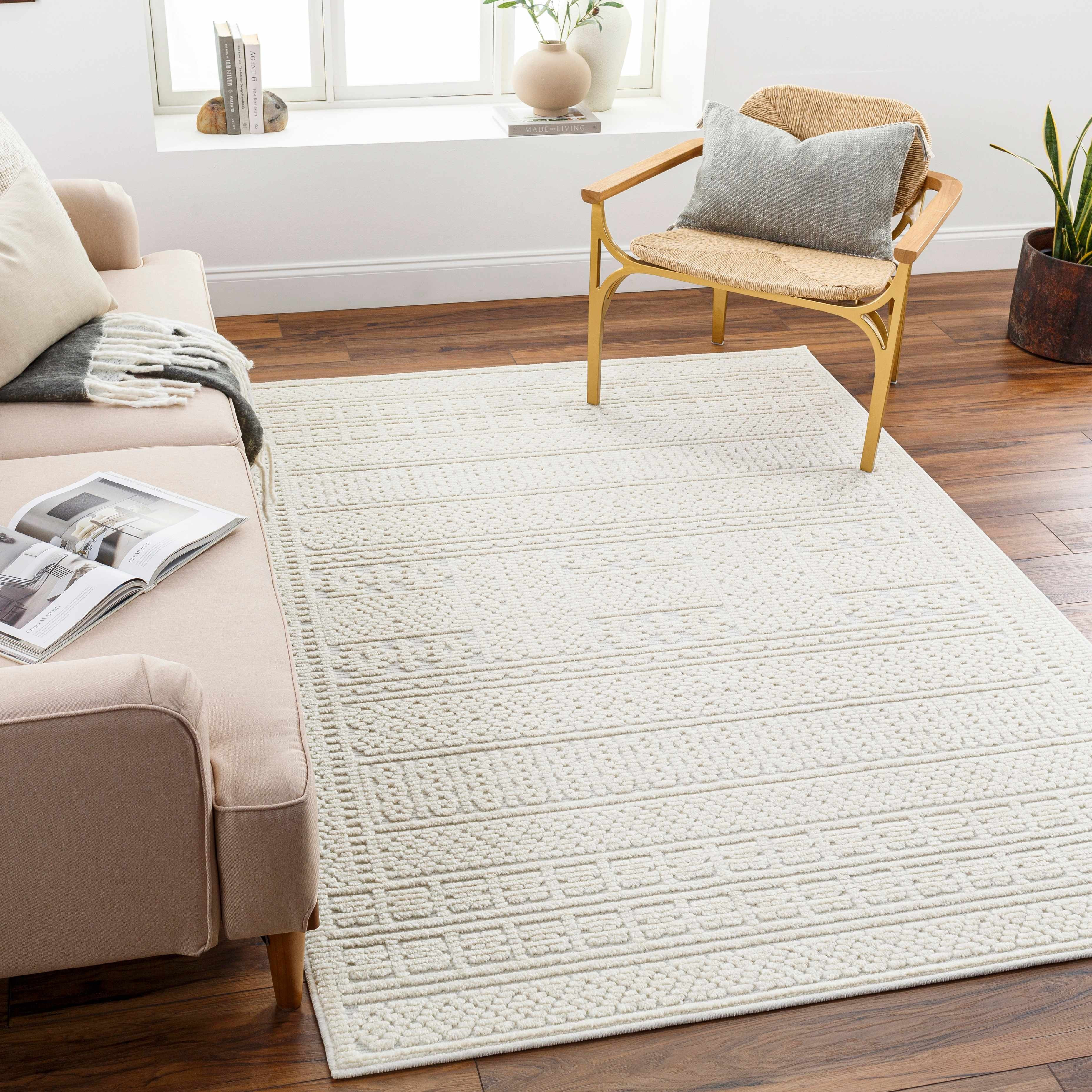 Bahar Cream Washable Area Rug | Boutique Rugs