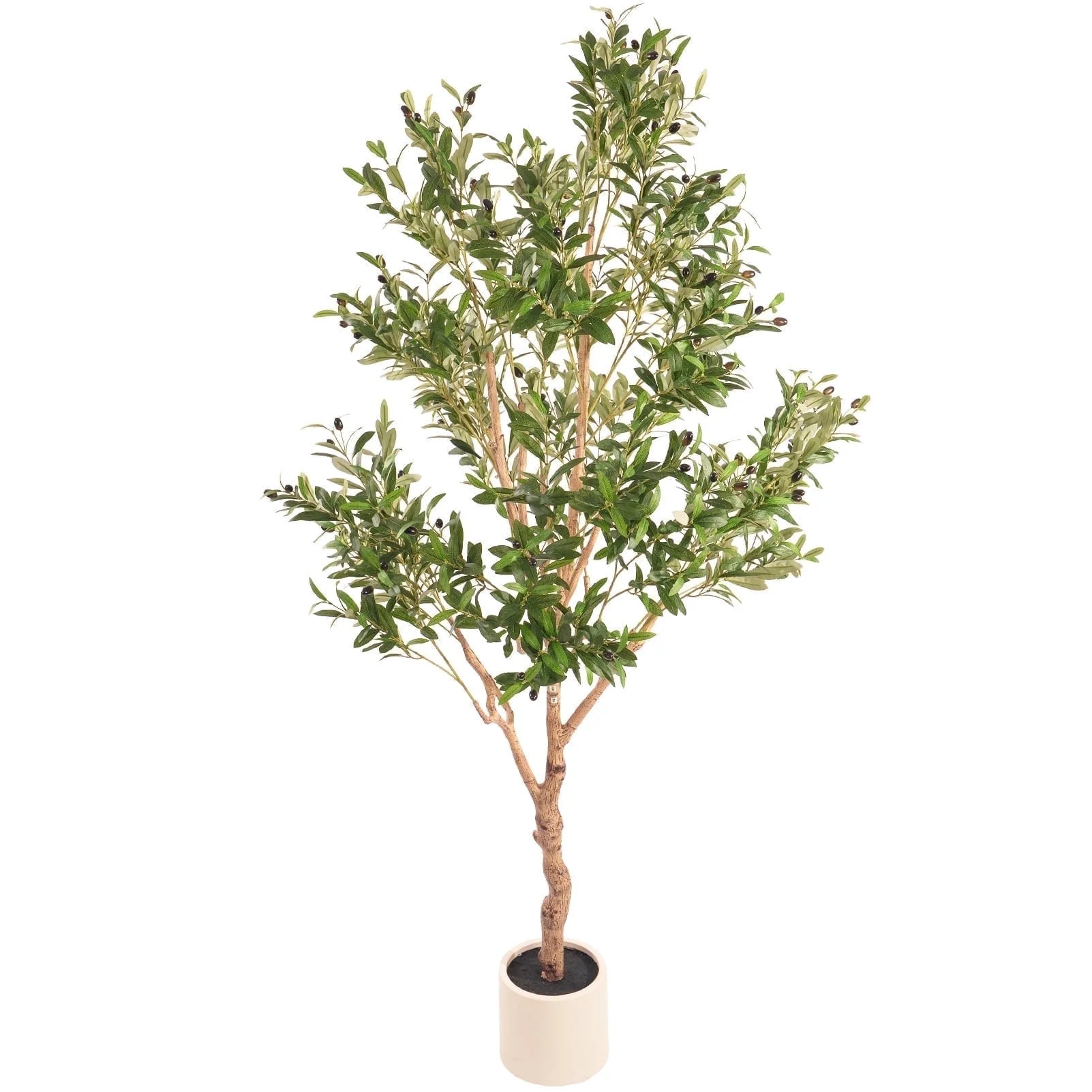 7ft Artificial Olive Tree, 1800 leaves with Lively Trunk and Lifelike Fruits, Indoor Fake Potted ... | Walmart (US)