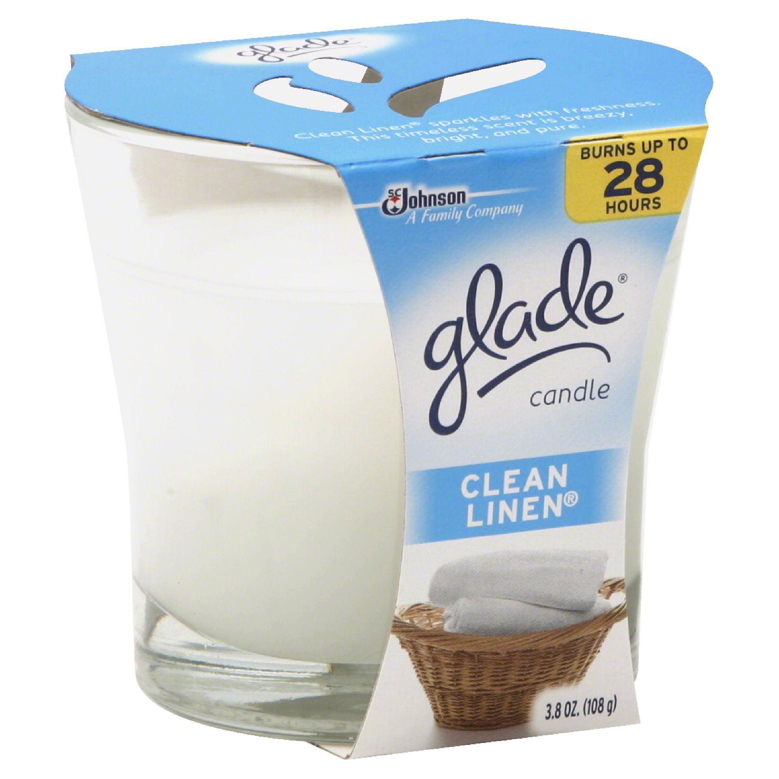 Glade Candle Clean Linen, 4 oz (108 g) | Kmart