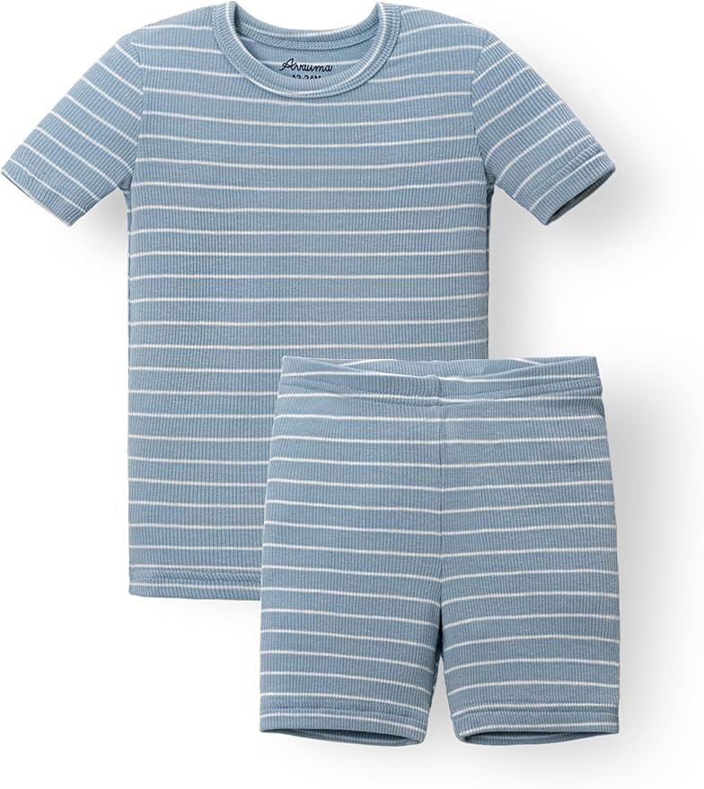 AVAUMA Stripe Pattern Baby Boys Girls Pajama Set Kids Toddler Snug fit Ribbed Sleepwear pjs for D... | Amazon (US)