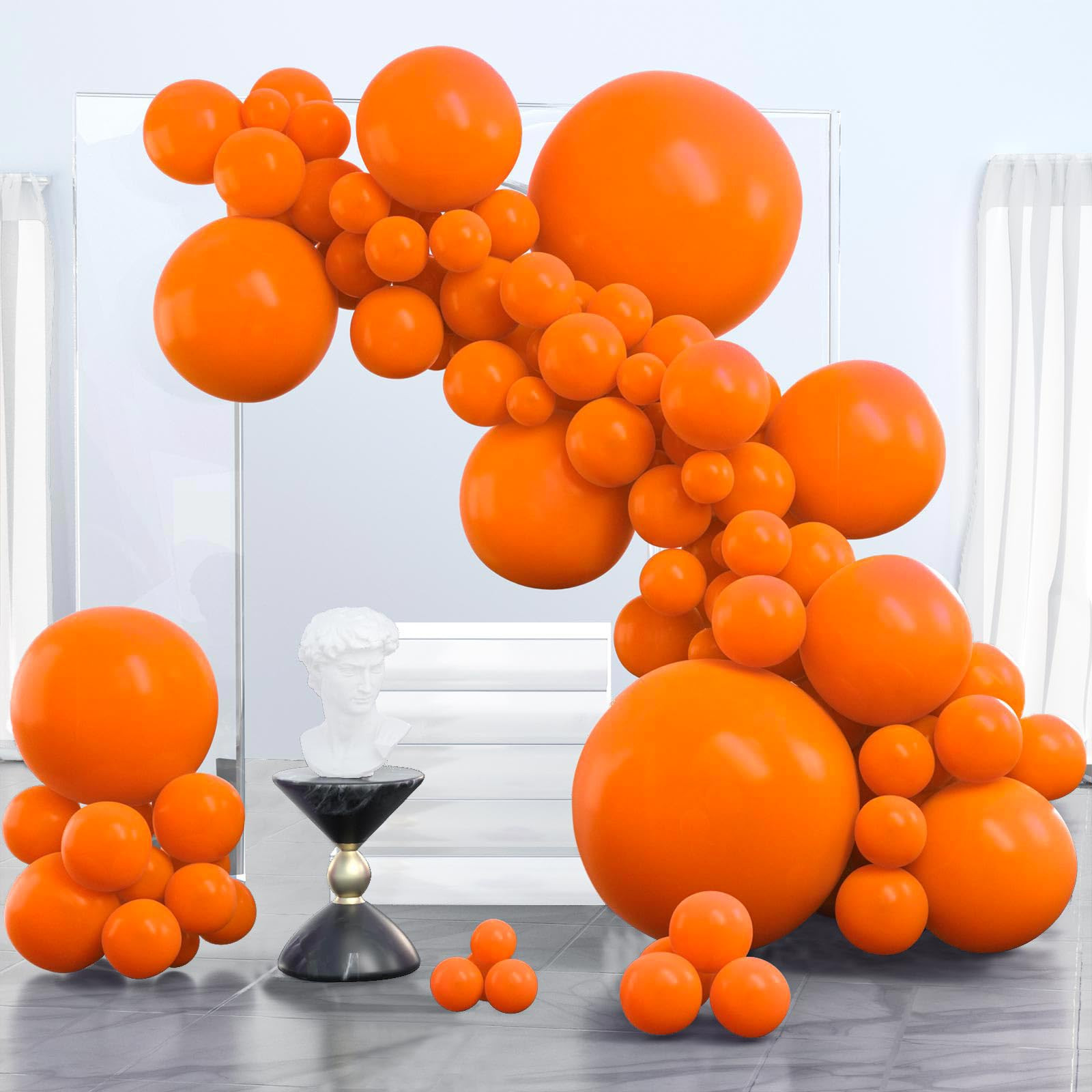 PartyWoo Tangerine Orange Balloons, 100 pcs Dark Orange Balloons Different Sizes Pack of 36 Inch ... | Amazon (US)