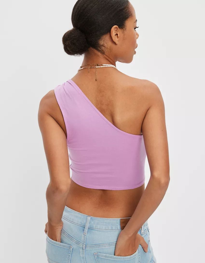 AE One Shoulder Knot Tank Top | American Eagle Outfitters (US & CA)