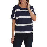 Betty & Co. Textured Striped Top, Classic Blue/White | John Lewis UK