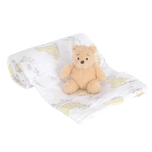 Lambs & Ivy Disney Baby Winnie the Pooh Swaddle Blanket & Plush Toy Gift Set in White at Nordstrom | Nordstrom
