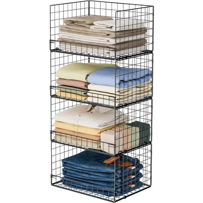 4-Tier Stackable Closet Organizers And Storage Shelves, Clothes ... | Wayfair North America
