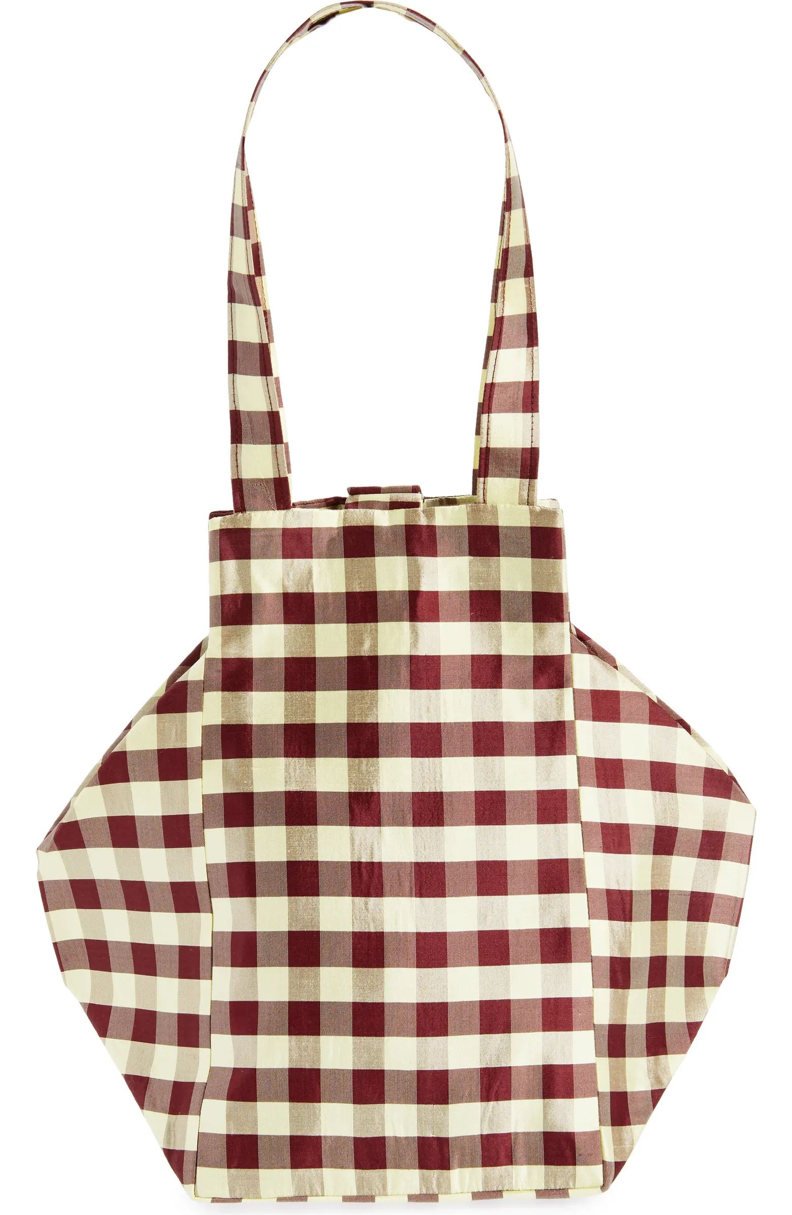 COMING OF AGE Everyday Gingham Silk Taffeta Tote | Nordstrom | Nordstrom