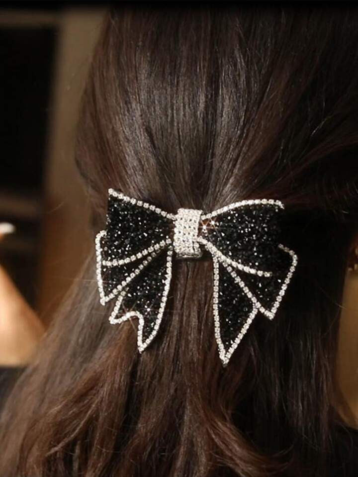 Rhinestone Bow Decor Hair Clip Royal | SHEIN USA | SHEIN