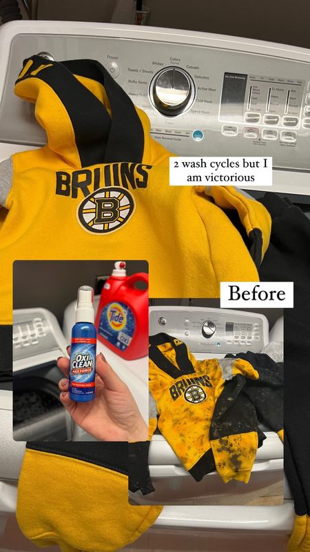Everyone on IG has been asking what stain remover I use after seeing my stories l today 😂

I sprayed good with this and set on a dirt stain cycle and my sons outfit is good as new!

I find this tends to work better than Shout.

Mom finds
Laundry hack
Kids clothes
Home finds

#LTKhome #LTKkids #LTKfamily